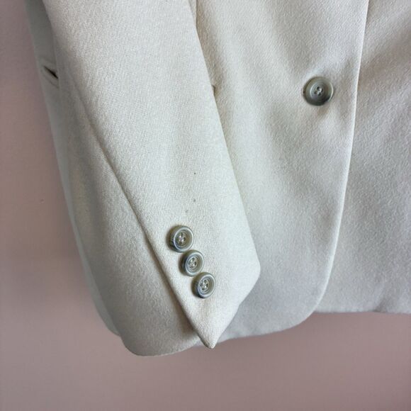 Vintage LL Bean Women’s Cream Wool Cashmere Blend Lined Coat Size 10R - Picture 3 of 6